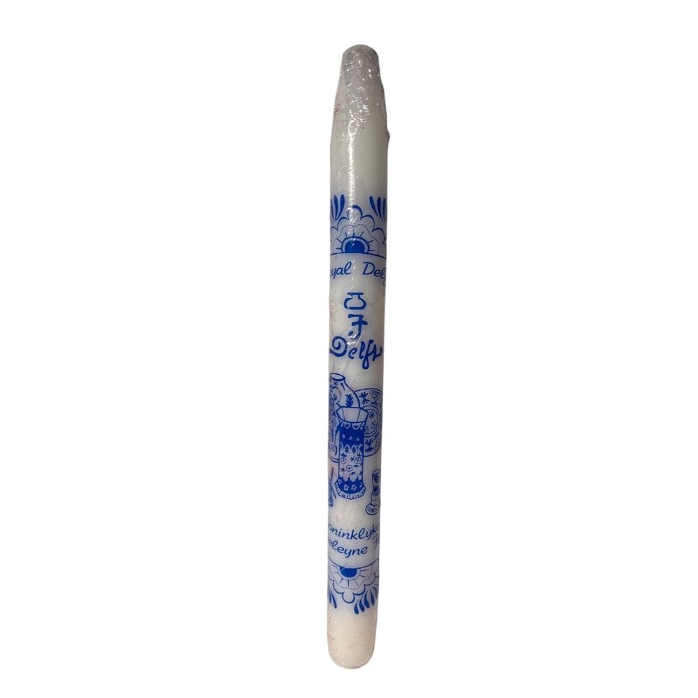Royal Delft Taper Candle Blue & White With Traditional Dutch Design 9.5"